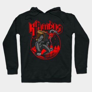 Krampus Ghost Metal Christmas Merry Krampus Band Parody Hoodie